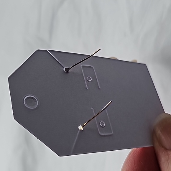 Cat Earrings Dangle with Gold metal Orange and Black Stripes - Picture 4 of 5